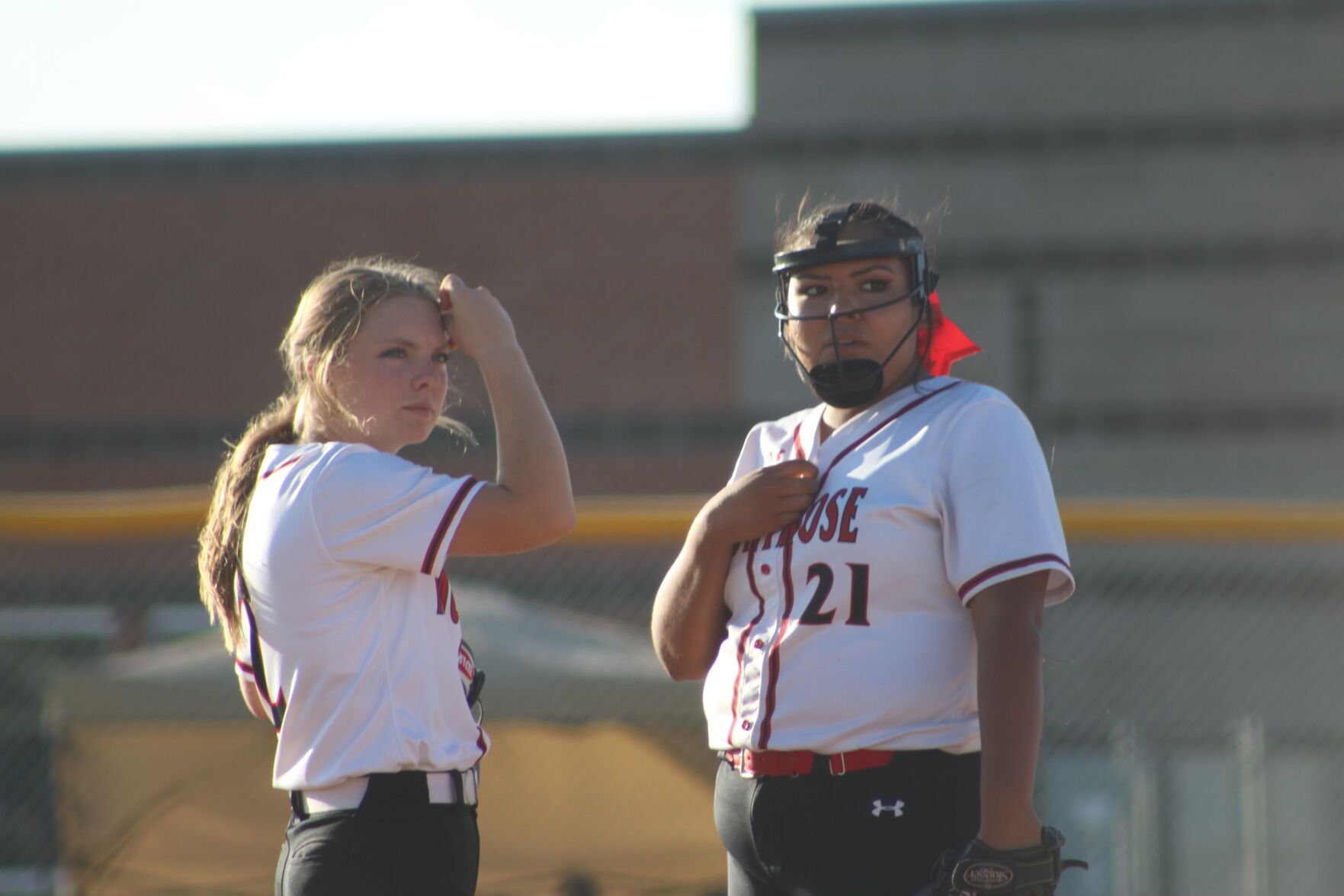 MHS softball 2021 Lara Edeker and Malaya Becenti